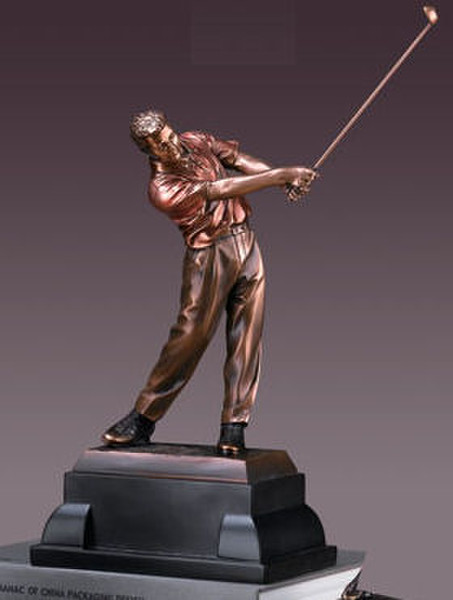 Golfer Swing in Club Sculpture Statement Piece Sport Artwork Decor